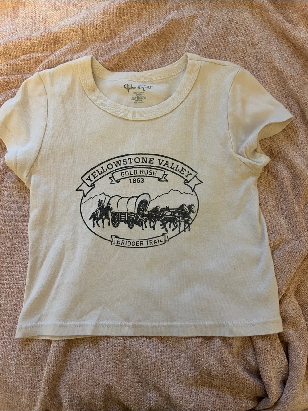 Brandy Melville Cream Yellowstone Valley Graphic Tee